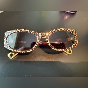 Jacquemus Leopard-Print Oval Sunglasses - White Lotus - Amy Lou Wood